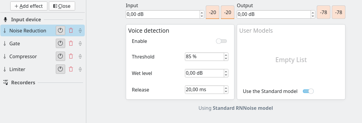 noise reduction settings